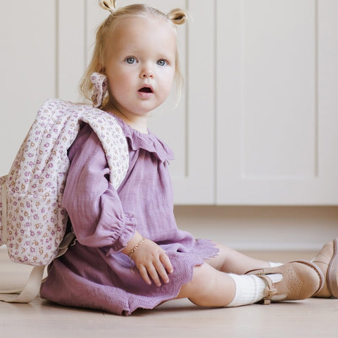 【D2】Quincy Mae（クインシーメイ）2025AW　LONG SLEEVE ISLA DRESS -MULBERRY-  ワンピース