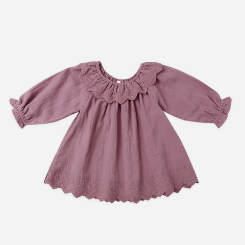 【D2】Quincy Mae（クインシーメイ）2025AW　LONG SLEEVE ISLA DRESS -MULBERRY-  ワンピース
