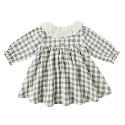 【D3】Quincy Mae（クインシーメイ）2025AW  CALLIE	DRESS  -FOREST CHECK-  ワンピース