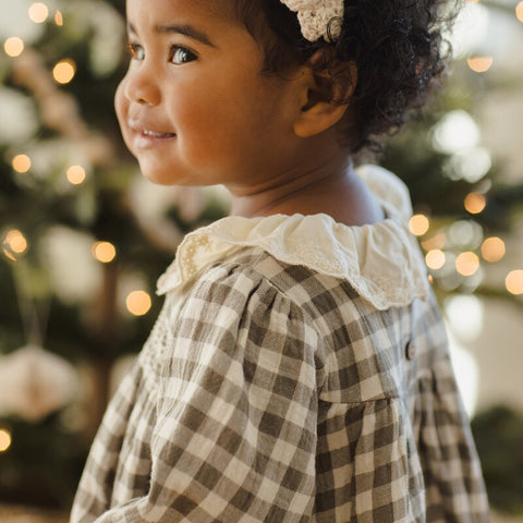 【D3】Quincy Mae（クインシーメイ）2025AW  CALLIE	DRESS  -FOREST CHECK-  ワンピース