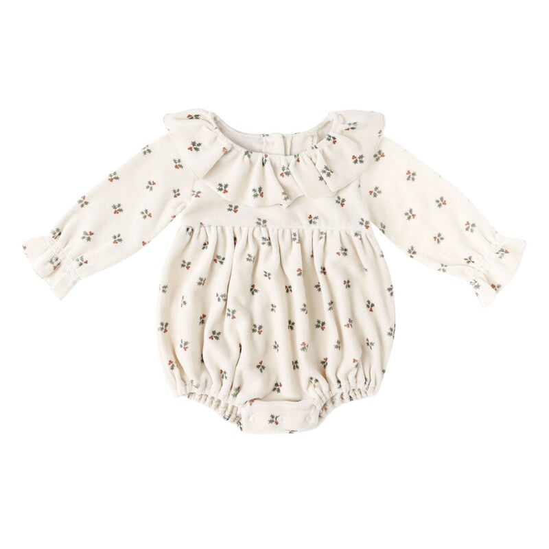 Quincy Mae（クインシーメイ）2025AW WENDY ROMPER -HOLLY BERRY