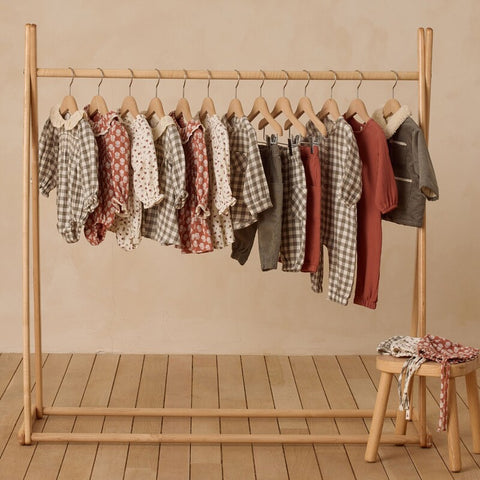 【D3】Quincy Mae（クインシーメイ）2025AW　 CALLIE ROMPER  -FOREST CHECK-  ロンパース