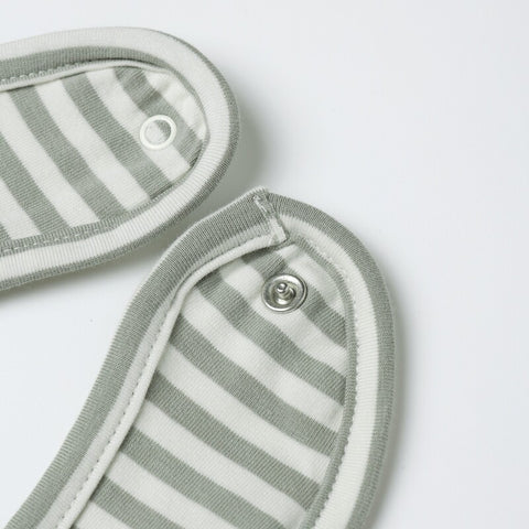 【D1】Quincy Mae（クインシーメイ）2025AW JERSEY SNAP BIB, 2 PACK -FOX LAND, FERN STRIPE- ジャージー スナップビブ、スタイ2枚セット