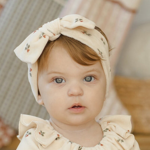 Quincy Mae 2024AW RIBBED KNOTTED HEADBAND GOLDEN STRIPE Baby Turban (Hairband)