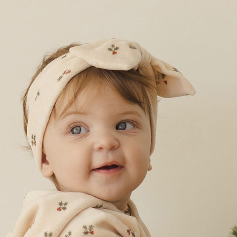 Quincy Mae 2024AW RIBBED KNOTTED HEADBAND GOLDEN STRIPE Baby Turban (Hairband)