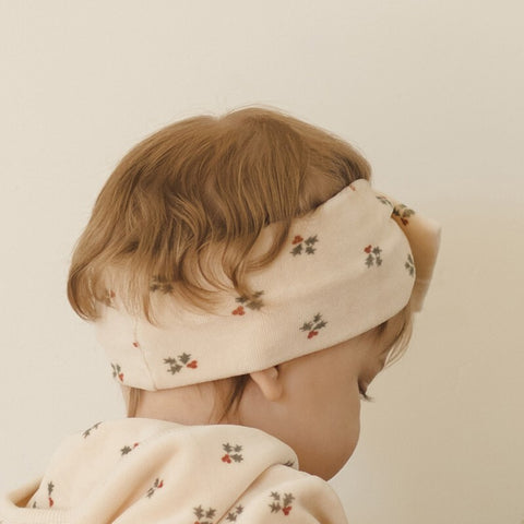 Quincy Mae 2024AW RIBBED KNOTTED HEADBAND GOLDEN STRIPE Baby Turban (Hairband)