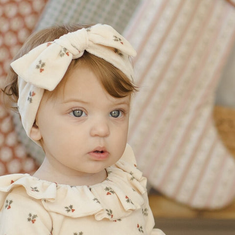 Quincy Mae 2024AW RIBBED KNOTTED HEADBAND GOLDEN STRIPE Baby Turban (Hairband)