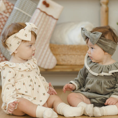 Quincy Mae 2024AW RIBBED KNOTTED HEADBAND GOLDEN STRIPE Baby Turban (Hairband)