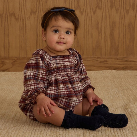 Rylee & Cru （ライリーアンドクルー）2025AW  ADELAIDE	ROMPER -BURGUNDY	PLAID- ロンパース