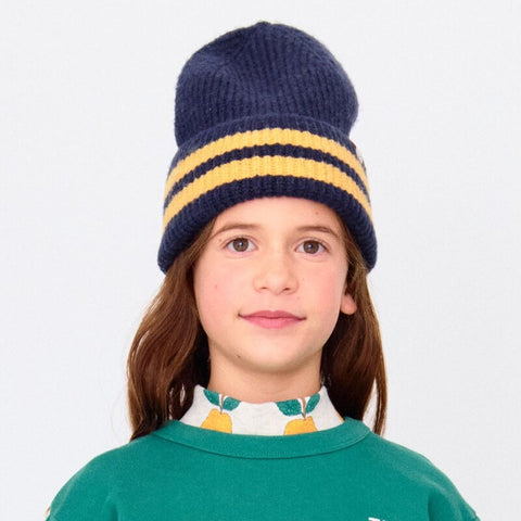 【D2】TINYCOTTONS / タイニーコットンズ2025AW   Stripes Beanie　navy　 キッズストライプビーニー