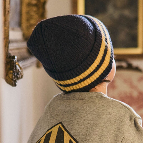 【D2】TINYCOTTONS / タイニーコットンズ2025AW   Stripes Beanie　navy　 キッズストライプビーニー