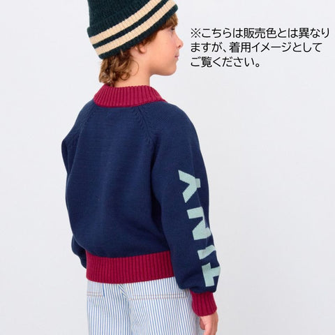 【D2】TINYCOTTONS / タイニーコットンズ2025AW   Tiny Mockneck Cardigan　キッズ カーディガン