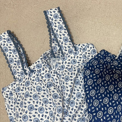 【drop3】&pal（アンドパル）2026SS　floral pattern salopette  white　ポケット付き花柄サロペット　ホワイト