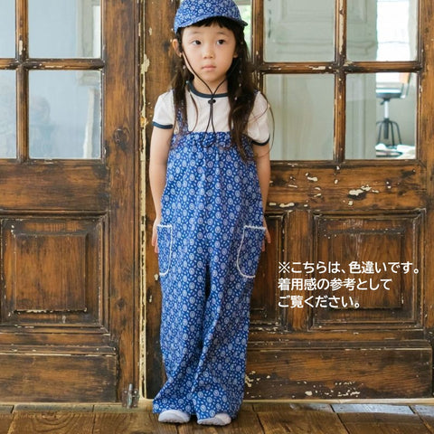 【drop3】&pal（アンドパル）2026SS　floral pattern salopette  white　ポケット付き花柄サロペット　ホワイト