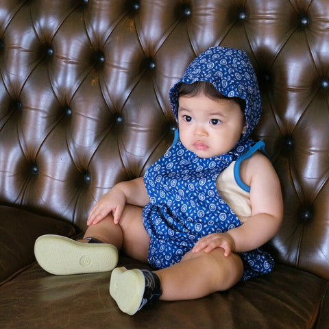 【drop3】&pal（アンドパル）2026SS　floral pattern salopette rompers　blue　花柄サロペットロンパース　ブルー