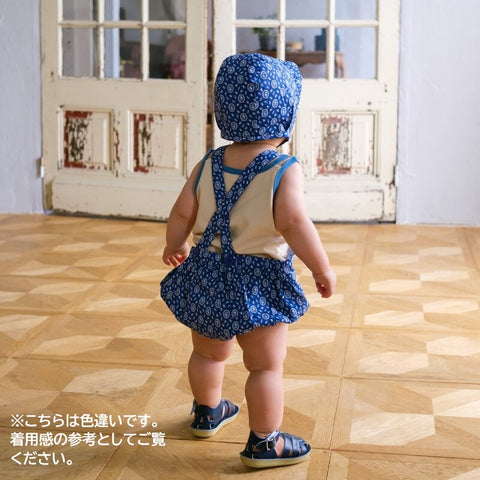 【drop3】&pal（アンドパル）2026SS　floral pattern salopette rompers　white　花柄サロペットロンパース　ホワイト