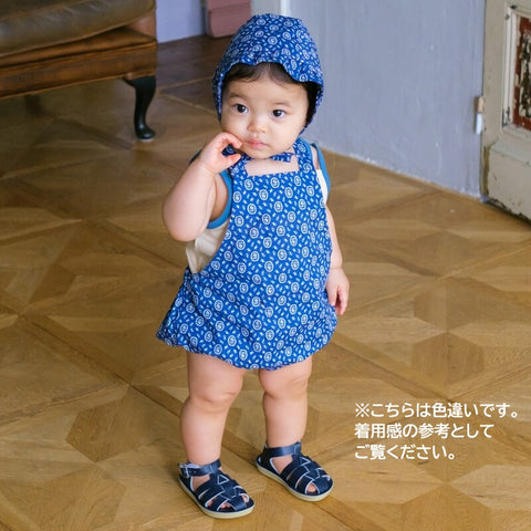 【drop3】&pal（アンドパル）2026SS　floral pattern salopette rompers　white　花柄サロペットロンパース　ホワイト