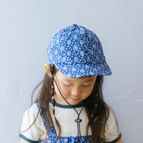 【drop3】&pal（アンドパル）2026SS　 floral print cap blue　花柄プリントキャップ帽　ブルー