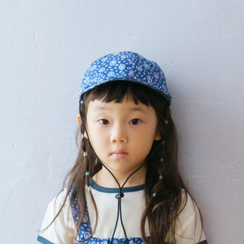 【drop3】&pal（アンドパル）2026SS　 floral print cap blue　花柄プリントキャップ帽　ブルー
