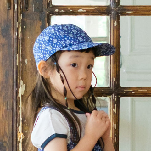 【drop3】&pal（アンドパル）2026SS　 floral print cap blue　花柄プリントキャップ帽　ブルー