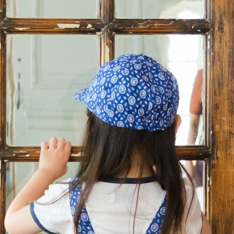 【drop3】&pal（アンドパル）2026SS　 floral print cap blue　花柄プリントキャップ帽　ブルー