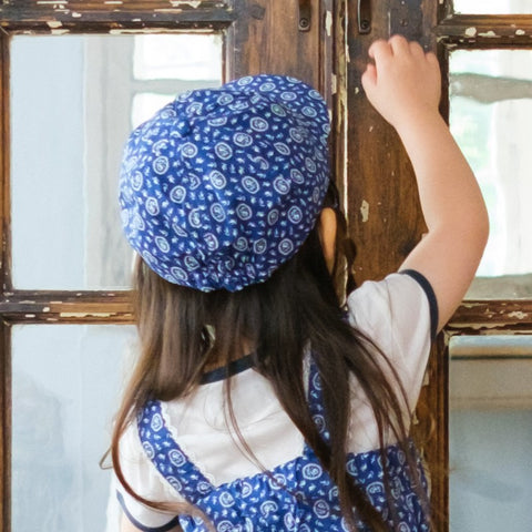 【drop3】&pal（アンドパル）2026SS　 floral print cap blue　花柄プリントキャップ帽　ブルー