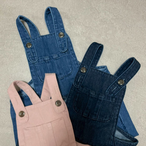 【drop1】&pal（アンドパル）2026SS　denim salopette  pink　デニムサロペット　ピンク
