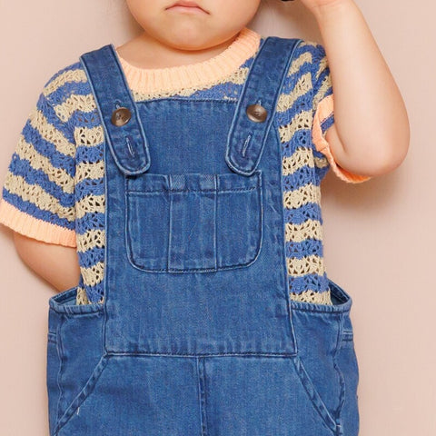 【drop1】&pal（アンドパル）2026SS　denim salopette  blue　デニムサロペット　ブルー