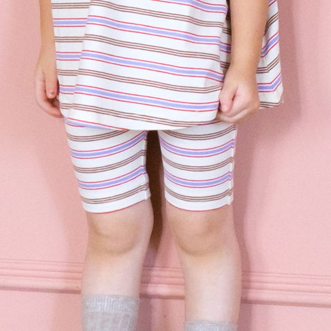 【drop1】&pal（アンドパル）2026SS　Border Pattern Biker Shorts  cream　ボーダー柄バイカーショーツ　クリーム