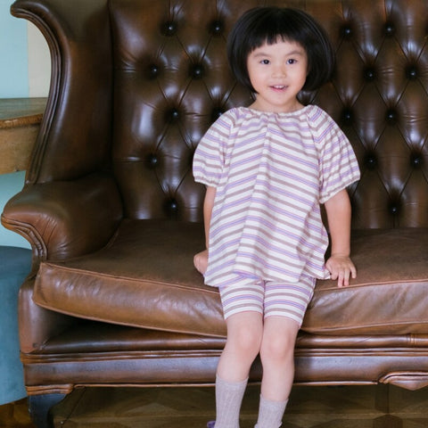 【drop1】&pal（アンドパル）2026SS　Border Pattern Biker Shorts  cream　ボーダー柄バイカーショーツ　クリーム