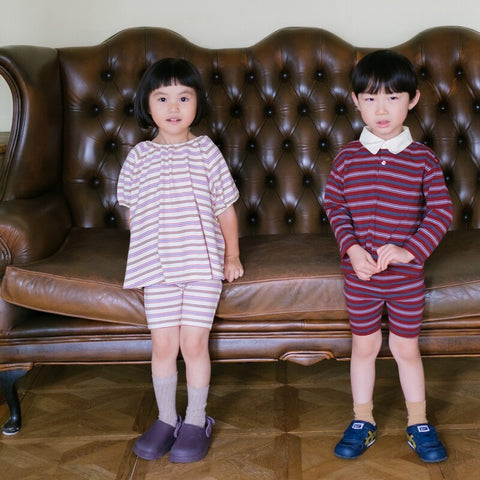 【drop1】&pal（アンドパル）2026SS　Border Pattern Biker Shorts  cream　ボーダー柄バイカーショーツ　クリーム