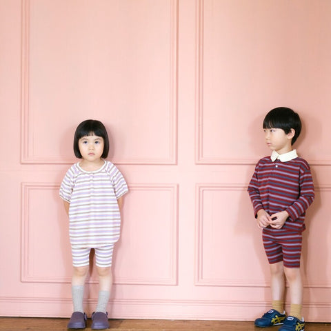 【drop1】&pal（アンドパル）2026SS　Border Pattern Biker Shorts  cream　ボーダー柄バイカーショーツ　クリーム