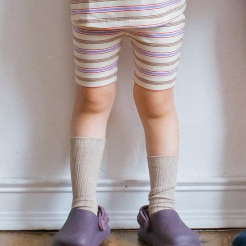 【drop1】&pal（アンドパル）2026SS　Border Pattern Biker Shorts  cream　ボーダー柄バイカーショーツ　クリーム