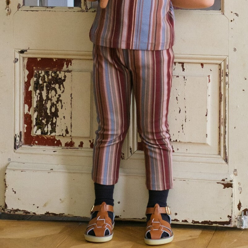 &pal（アンドパル）2026SS multi-stripe leggings blue マルチ