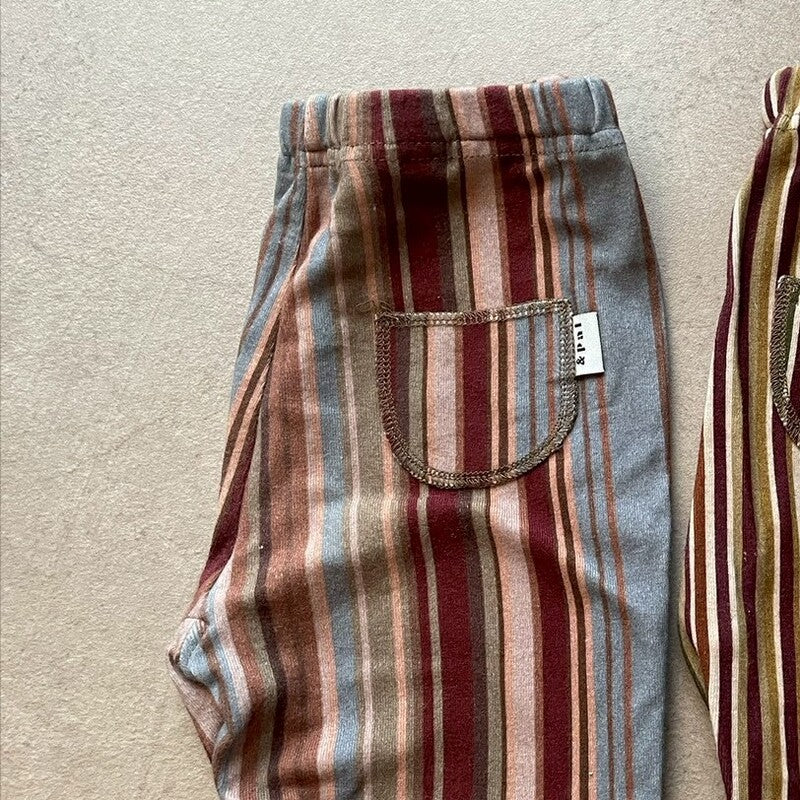 &pal（アンドパル）2026SS multi-stripe leggings blue マルチ