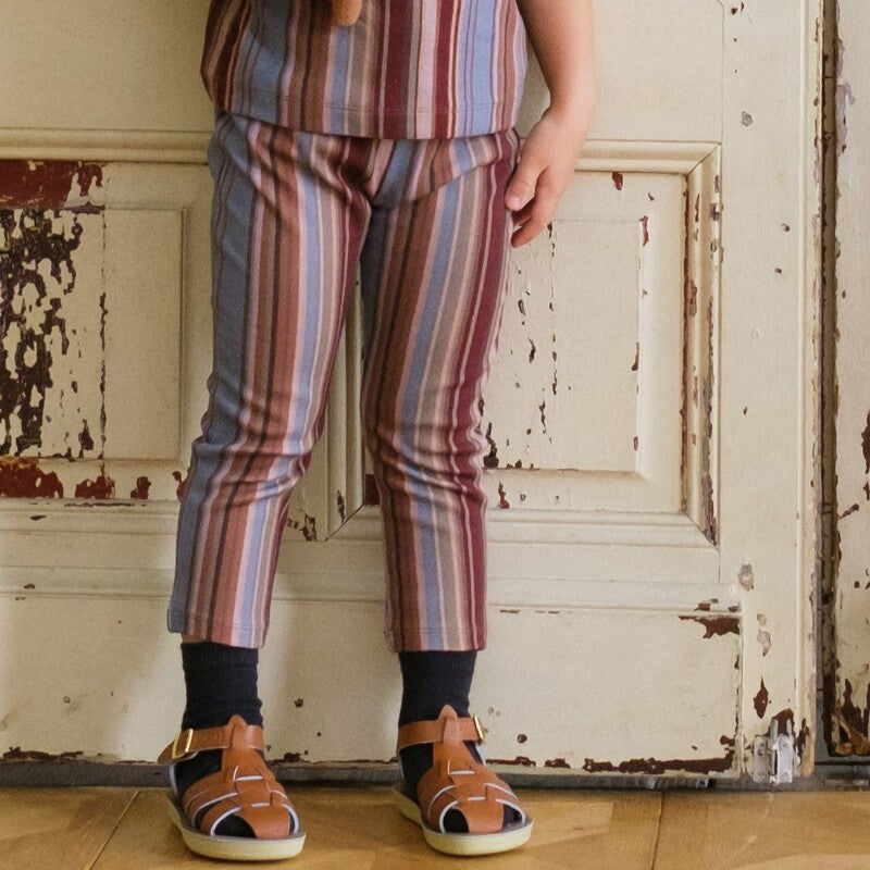 &pal（アンドパル）2026SS multi-stripe leggings blue マルチ
