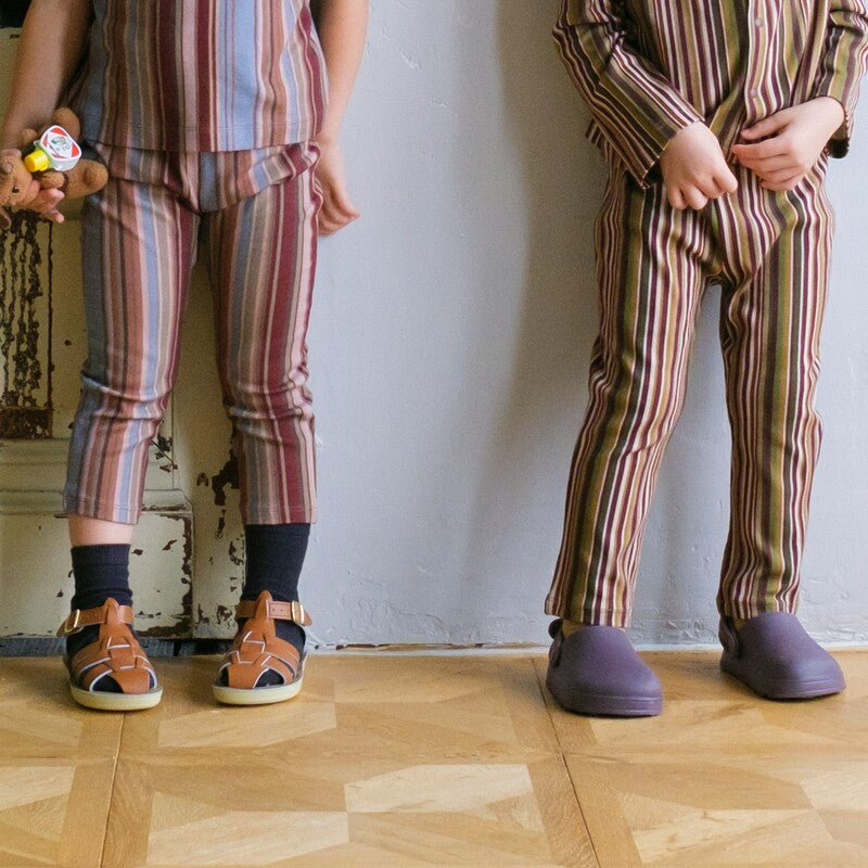 &pal（アンドパル）2026SS multi-stripe leggings blue マルチ