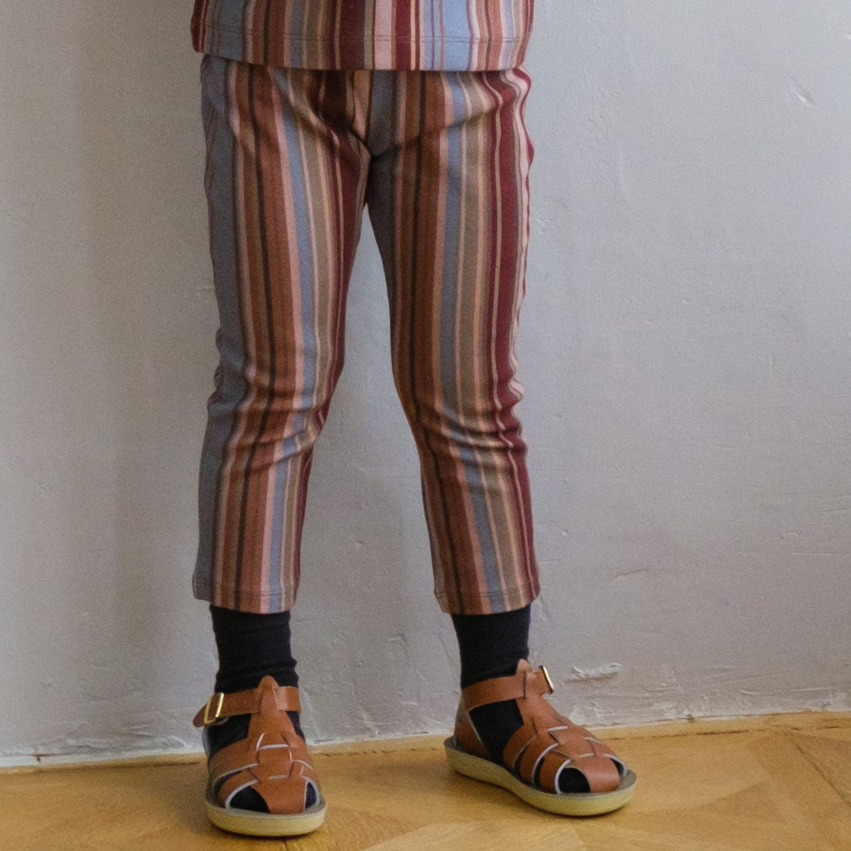&pal（アンドパル）2026SS multi-stripe leggings blue マルチ