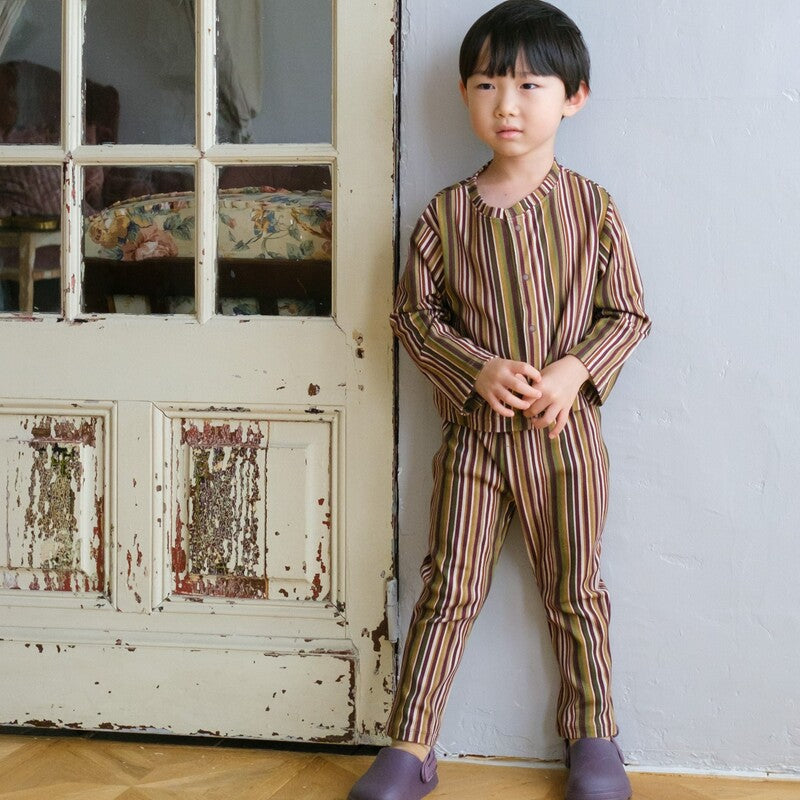 &pal（アンドパル）2026SS multi-stripe leggings Khaki マルチ