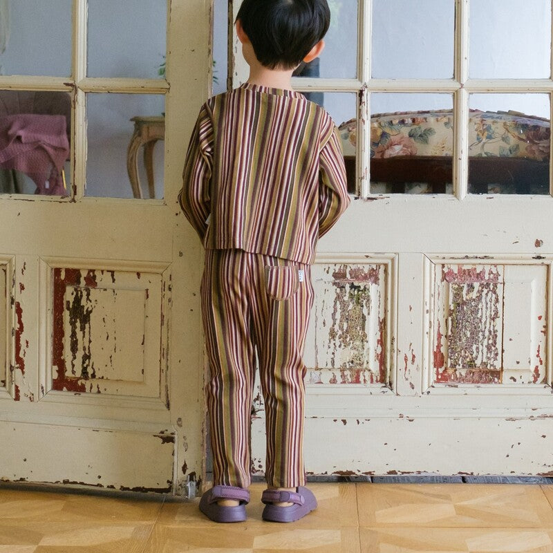 &pal（アンドパル）2026SS multi-stripe leggings Khaki マルチ