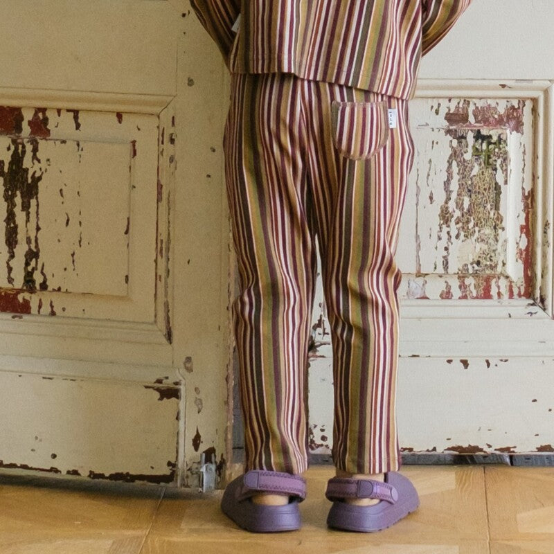 &pal（アンドパル）2026SS multi-stripe leggings Khaki マルチ