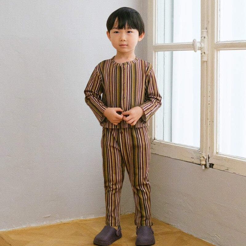 &pal（アンドパル）2026SS multi-stripe leggings Khaki マルチ