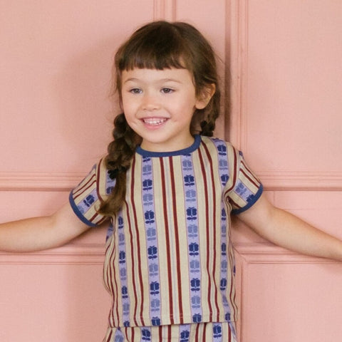 【drop2】&pal（アンドパル）2026SS　retro stripe T-shirt  cream　レトロストライプTシャツ　クリーム