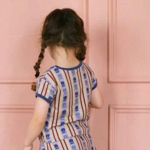 【drop2】&pal（アンドパル）2026SS　retro stripe T-shirt  cream　レトロストライプTシャツ　クリーム