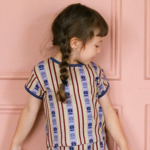 【drop2】&pal（アンドパル）2026SS　retro stripe T-shirt  cream　レトロストライプTシャツ　クリーム