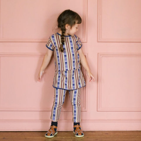 【drop2】&pal（アンドパル）2026SS　retro stripe skirt leggings cream レトロストライプスカッツ　クリーム