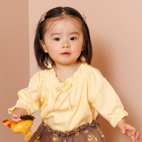 【drop3】&pal（アンドパル）2026SS　retro color puff sleeve T-shirt  cream　パフTシャツ　クリーム