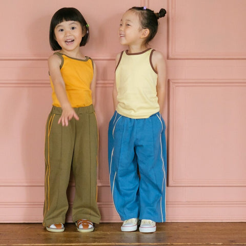 【drop3】&pal（アンドパル）2026SS　retro color line pants　navy　サイドラインパンツ　ネイビー