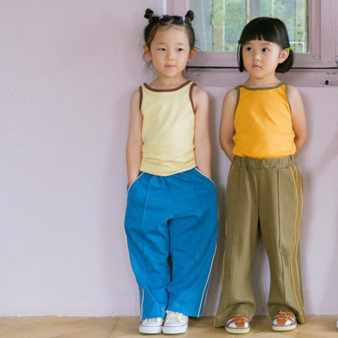【drop3】&pal（アンドパル）2026SS　retro color line pants　navy　サイドラインパンツ　ネイビー