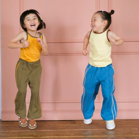 【drop3】&pal（アンドパル）2026SS　retro color line pants　navy　サイドラインパンツ　ネイビー